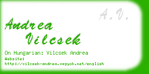 andrea vilcsek business card